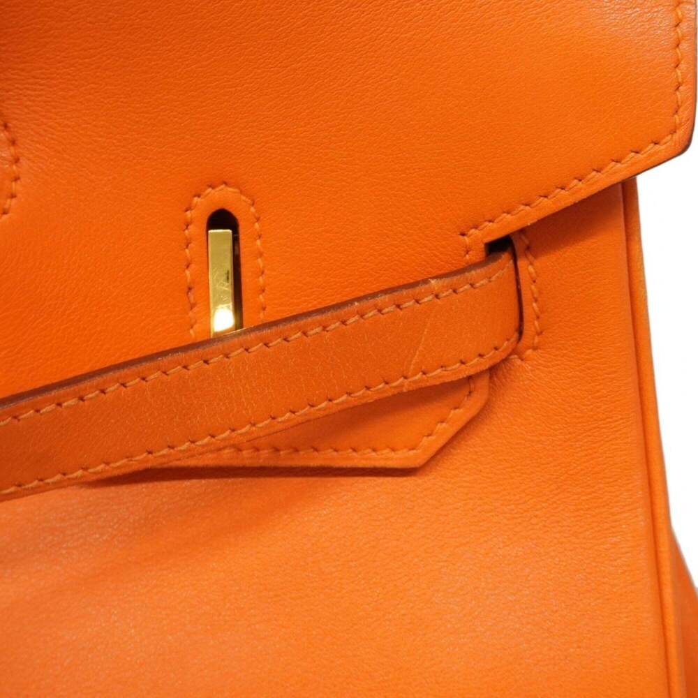 Hermes Birkin 35 Handbag, Veau Gulliver Leather, Orange, □B Stamp, Women's - Picture 9 of 13